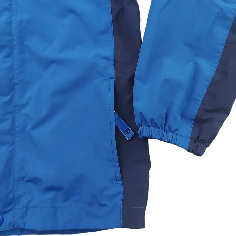 Marmot Jacket Kids Small Blue Softshell Hooded Full Zip Snap Outdoor Travel